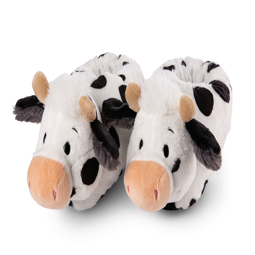 Pantoufles d'hiver douillettes et chaudes Smiley - taille 38-41 - Blanc